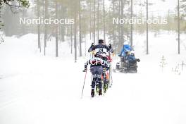 03.03.2024, Saelen-Mora, Sweden (SWE): Alvar Myhlback (SWE), Torleif Syrstad (NOR), Thomas Odegaarden (NOR), Johan Hoel (NOR), (l-r) - Ski Classics Vasaloppet, Saelen-Mora (SWE). www.nordicfocus.com. © Reichert/NordicFocus. Every downloaded picture is fee-liable.