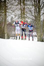 03.03.2024, Saelen-Mora, Sweden (SWE): Thomas Odegaarden (NOR), Johan Hoel (NOR), Alvar Myhlback (SWE), (l-r) - Ski Classics Vasaloppet, Saelen-Mora (SWE). www.nordicfocus.com. © Reichert/NordicFocus. Every downloaded picture is fee-liable.