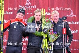 03.03.2024, Saelen-Mora, Sweden (SWE): Johan Hoel (NOR), Torleif Syrstad (NOR), Alvar Myhlback (SWE), (l-r) - Ski Classics Vasaloppet, Saelen-Mora (SWE). www.nordicfocus.com. © Reichert/NordicFocus. Every downloaded picture is fee-liable.