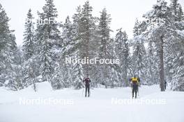 15.03.2024, Rena-Lillehammer, Norway (NOR): Hanna Lodin (SWE), Anton Elvseth (SWE), (l-r) - training, Ski Classics Birkebeinerrennet,  Rena-Lillehammer (NOR). www.nordicfocus.com. © Reichert/NordicFocus. Every downloaded picture is fee-liable.