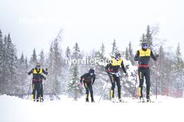 15.03.2024, Rena-Lillehammer, Norway (NOR): Johan Tjelle (NOR), Hanna Lodin (SWE), Ole Joergen Bruvoll (NOR), Anton Elvseth (SWE), (l-r) - training, Ski Classics Birkebeinerrennet,  Rena-Lillehammer (NOR). www.nordicfocus.com. © Reichert/NordicFocus. Every downloaded picture is fee-liable.