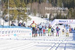 17.03.2024, Rena-Lillehammer, Norway (NOR): Kasper Stadaas (NOR), Oskar Kardin (SWE), Gaute Kvale (NOR), Thomas Bing (GER), Einar Kalland-Olsen (NOR), Axel Jutterstroem (SWE), (l-r) - Ski Classics Birkebeinerrennet, Rena-Lillehammer (NOR). www.nordicfocus.com. © Reichert/NordicFocus. Every downloaded picture is fee-liable.