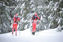 15.03.2024, Rena-Lillehammer, Norway (NOR): Heli Heiskanen (FIN), Lorenzo Busin (ITA), (l-r) - training, Ski Classics Birkebeinerrennet,  Rena-Lillehammer (NOR). www.nordicfocus.com. © Reichert/NordicFocus. Every downloaded picture is fee-liable.