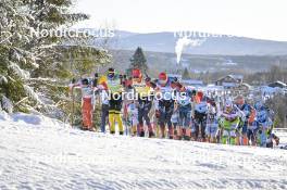 17.03.2024, Rena-Lillehammer, Norway (NOR): Tord Asle Gjerdalen (NOR), Amund Hoel (NOR), Kasper Stadaas (NOR), Andreas Nygaard (NOR), Thomas Bing (GER), (l-r) - Ski Classics Birkebeinerrennet, Rena-Lillehammer (NOR). www.nordicfocus.com. © Reichert/NordicFocus. Every downloaded picture is fee-liable.
