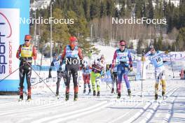 17.03.2024, Rena-Lillehammer, Norway (NOR): Kasper Stadaas (NOR), Oskar Kardin (SWE), Karstein Johaug (NOR), Thomas Bing (GER), Einar Kalland-Olsen (NOR), Axel Jutterstroem (SWE), (l-r) - Ski Classics Birkebeinerrennet, Rena-Lillehammer (NOR). www.nordicfocus.com. © Reichert/NordicFocus. Every downloaded picture is fee-liable.