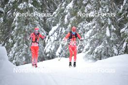 15.03.2024, Rena-Lillehammer, Norway (NOR): Heli Heiskanen (FIN), Lorenzo Busin (ITA), (l-r) - training, Ski Classics Birkebeinerrennet,  Rena-Lillehammer (NOR). www.nordicfocus.com. © Reichert/NordicFocus. Every downloaded picture is fee-liable.