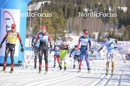 17.03.2024, Rena-Lillehammer, Norway (NOR): Kasper Stadaas (NOR), Karstein Johaug (NOR), Thomas Bing (GER), Einar Kalland-Olsen (NOR), Axel Jutterstroem (SWE), (l-r) - Ski Classics Birkebeinerrennet, Rena-Lillehammer (NOR). www.nordicfocus.com. © Reichert/NordicFocus. Every downloaded picture is fee-liable.