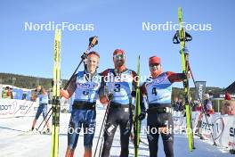 17.03.2024, Rena-Lillehammer, Norway (NOR): Max Novak (SWE), Andreas Nygaard (NOR), Johan Hoel (NOR), (l-r) - Ski Classics Birkebeinerrennet, Rena-Lillehammer (NOR). www.nordicfocus.com. © Reichert/NordicFocus. Every downloaded picture is fee-liable.