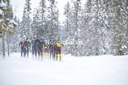 15.03.2024, Rena-Lillehammer, Norway (NOR): Vetle Thyli (NOR), Magnus Vesterheim (NOR), Fredrik Helgestad (NOR), Simen Ramstad (NOR), Herman Paus (NOR), Emilie Fleten (NOR), (l-r) - training, Ski Classics Birkebeinerrennet,  Rena-Lillehammer (NOR). www.nordicfocus.com. © Reichert/NordicFocus. Every downloaded picture is fee-liable.