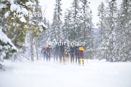 15.03.2024, Rena-Lillehammer, Norway (NOR): Vetle Thyli (NOR), Magnus Vesterheim (NOR), Fredrik Helgestad (NOR), Simen Ramstad (NOR), Herman Paus (NOR), Emilie Fleten (NOR), (l-r) - training, Ski Classics Birkebeinerrennet,  Rena-Lillehammer (NOR). www.nordicfocus.com. © Reichert/NordicFocus. Every downloaded picture is fee-liable.