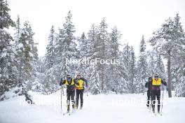 15.03.2024, Rena-Lillehammer, Norway (NOR): Johan Tjelle (NOR), Amund Hoel (NOR), Eddie Edstroem (SWE), (l-r) - training, Ski Classics Birkebeinerrennet,  Rena-Lillehammer (NOR). www.nordicfocus.com. © Reichert/NordicFocus. Every downloaded picture is fee-liable.