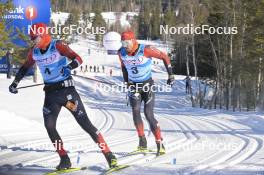 17.03.2024, Rena-Lillehammer, Norway (NOR): Johan Hoel (NOR), Andreas Nygaard (NOR), (l-r) - Ski Classics Birkebeinerrennet, Rena-Lillehammer (NOR). www.nordicfocus.com. © Reichert/NordicFocus. Every downloaded picture is fee-liable.