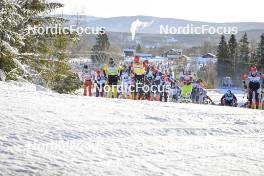 17.03.2024, Rena-Lillehammer, Norway (NOR): Tord Asle Gjerdalen (NOR), Amund Hoel (NOR), Kasper Stadaas (NOR), Morten Eide Pedersen (NOR), Thomas Bing (GER), Karstein Johaug (NOR), (l-r) - Ski Classics Birkebeinerrennet, Rena-Lillehammer (NOR). www.nordicfocus.com. © Reichert/NordicFocus. Every downloaded picture is fee-liable.