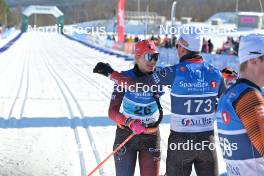06.04.2024, Setermoen-Bardufoss, Norway (NOR): Laurie Flochon-Joly (FRA), Jules Chappaz (FRA), (l-r) - Ski Classics Reistadlopet, Setermoen-Bardufoss (NOR). www.nordicfocus.com. © Reichert/NordicFocus. Every downloaded picture is fee-liable.