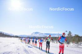 06.04.2024, Setermoen-Bardufoss, Norway (NOR): Kati Roivas (FIN), Victoria Carl (GER), Silje Oeyre Slind (NOR), Astrid Oeyre Slind (NOR), Anna Svendsen (NOR), Anikken Gjerde Alnes (NOR), Ingrid Andrea Gulbrandsen (NOR), (l-r) - Ski Classics Reistadlopet, Setermoen-Bardufoss (NOR). www.nordicfocus.com. © Reichert/NordicFocus. Every downloaded picture is fee-liable.