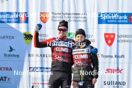 06.04.2024, Setermoen-Bardufoss, Norway (NOR): Johan Hoel (NOR), Emilie Fleten (NOR), (l-r) - Ski Classics Reistadlopet, Setermoen-Bardufoss (NOR). www.nordicfocus.com. © Reichert/NordicFocus. Every downloaded picture is fee-liable.