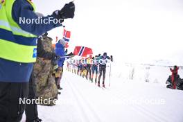 07.04.2024, Bardufoss-Finnsnes, Norway (NOR): Magnus Vesterheim (NOR), Max Novak (SWE), Johan Hoel (NOR), Amund Riege (NOR), (l-r) - Ski Classics Summit 2 Senja, Bardufoss-Finnsnes (NOR). www.nordicfocus.com. © Reichert/NordicFocus. Every downloaded picture is fee-liable.