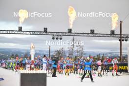 13.04.2024, Hafjell, Norway (NOR): start of the race with Petter Northug Jr (NOR), Amund Riege (NOR), Max Novak (SWE), Thomas Odegaarden (NOR), Stanislav Rezac (CZE), (l-r) - Ski Classics Grand Finale Janteloppet - Hafjell (NOR). www.nordicfocus.com. © Reichert/NordicFocus. Every downloaded picture is fee-liable.