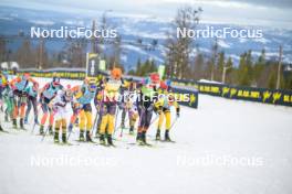 13.04.2024, Hafjell, Norway (NOR): Kati Roivas (FIN), Emilie Fleten (NOR), Anikken Gjerede Alnes (NOR), Ida Dahl (SWE), (l-r) - Ski Classics Grand Finale Janteloppet - Hafjell (NOR). www.nordicfocus.com. © Reichert/NordicFocus. Every downloaded picture is fee-liable.