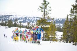 13.04.2024, Hafjell, Norway (NOR): Ida Dahl (SWE), Kati Roivas (FIN), Emilie Fleten (NOR), Anikken Gjerede Alnes (NOR), Sofia Lindberg (SWE), (l-r) - Ski Classics Grand Finale Janteloppet - Hafjell (NOR). www.nordicfocus.com. © Reichert/NordicFocus. Every downloaded picture is fee-liable.