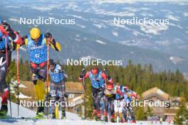 13.04.2024, Hafjell, Norway (NOR): Amund Riege (NOR), Runar Skaug Mathisen (NOR), Kasper Stadaas (NOR), Johan Hoel (NOR), (l-r) - Ski Classics Grand Finale Janteloppet - Hafjell (NOR). www.nordicfocus.com. © Reichert/NordicFocus. Every downloaded picture is fee-liable.
