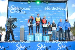 13.04.2024, Hafjell, Norway (NOR): Kasper Stadaas (NOR), Johan Hoel (NOR), Andreas Nygaard (NOR), Thomas Odegaarden (NOR), Max Novak (SWE), (l-r) - Ski Classics Grand Finale Janteloppet - Hafjell (NOR). www.nordicfocus.com. © Reichert/NordicFocus. Every downloaded picture is fee-liable.