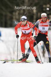 Biathlon - IBU world cup biathlon mass start men 15 km, 11.03.2007 - Holmenkollen (NOR): Ole Einar Bjoerndalen (NOR), Michael Roesch, Rssch (GER).