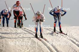 Cross-Country - FIS Nordic World Ski Championchips cross-country, relay women 4x5 km, 01.03.07 - Sapporo (JPN): Piret Pormeister (EST), Magda Genuin (ITA).