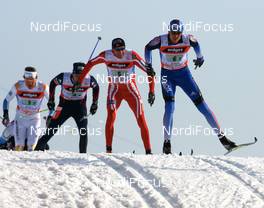 Cross-Country - FIS Nordic World Ski Championchips cross-country, relay men 4x10 km, 02.03.07 - Sapporo (JPN): Vassili Rotchev (RUS), Odd-Bjoern Hjelmeset (NOR), Vincent Vittoz (FRA), Mathias Fredriksson (SWE).