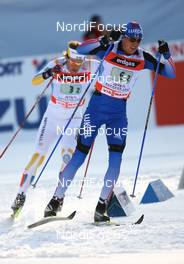 Cross-Country - FIS Nordic World Ski Championchips cross-country, relay men 4x10 km, 02.03.07 - Sapporo (JPN): Vassili Rotchev (RUS), Mathias Fredriksson (SWE).