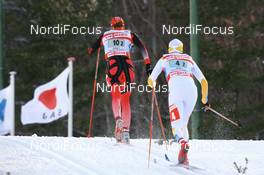 Cross-Country - FIS Nordic World Ski Championchips cross-country, relay women 4x5 km, 01.03.07 - Sapporo (JPN): Laurence Rochat (SUI), Lina Andersson (SWE).