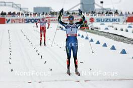 FIS Nordic World Ski Championchips - Cross Country 30 km C Mass start women - Sapporo (JPN) - 03.03.07: Winner Virpi Kuitunen (FIN) on the finish line