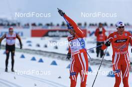 Cross-Country - FIS Nordic World Ski Championchips cross-country, mens 50 km classical mass start, 04.03.07 - Sapporo (JPN): Odd-Bjoern Hjelmeset (NOR), Frode Estil (NOR).