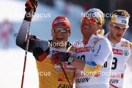 Cross-Country - FIS world cup cross-country final, pursuit men 15km/15km, 24.03.07 - Falun (SWE): Tobias Angerer (GER), Mathias Fredriksson (SWE).