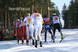 Cross-Country - FIS world cup cross-country final, relay women 4x5 km, 25.03.07 - Falun (SWE): the field chasing the "Msrderbakken".