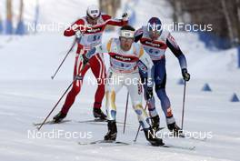 Cross-Country - FIS Nordic World Ski Championchips cross-country, relay men 4x10km, 02.03.07  - Sapporo (JPN): Anders Soedergren (SWE), Evgenji Dementiev (RUS), Petter Northug (NOR) 