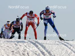 Cross-Country - FIS Nordic World Ski Championchips cross-country, relay men 4x10 km, 02.03.07 - Sapporo (JPN): Vassili Rotchev (RUS), Odd-Bjoern Hjelmeset (NOR), Vincent Vittoz (FRA), Mathias Fredriksson (SWE).