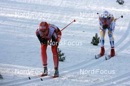 Cross-Country - FIS Nordic World Ski Championchips cross-country, relay women 4x5 km, 01.03.07 - Sapporo (JPN): Laurence Rochat (SUI), Lina Andersson (SWE).