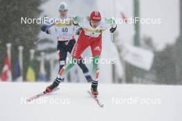 Cross-Country - FIS Nordic World Ski Championchips cross-country, menÇs 15 km free individual - Sapporo (JPN): Leanid Karneyenka  (BLR), Evgeniy Koschevoy KAZ