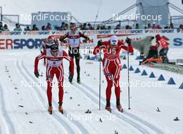 FIS Nordic World Ski Championchips - Cross Country 50 km C Mass start men - Sapporo (JPN) - 04.03.07: Final sprint, in front left to right: Odd-Bjoern Hjelmeset (NOR) and Frode Estil (NOR) 