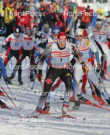 Ski Jumping - FIS Nordic World Ski Championchips - Cross Country Men Pursuit 15 km C + 15 km F - Sapporo (JPN) - 24.02.07: Group, in the lead Tobias Angerer (GER)