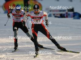 Cross-Country - FIS Nordic World Ski Championchips cross-country, relay men 4x10 km, 02.03.07 - Sapporo (JPN): Jiri Magal (CZE), Maxim Odnodvortsev (KAZ).