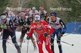 FIS Nordic World Ski Championchips - Cross Country 50 km C Mass start men - Sapporo (JPN) - 04.03.07: Group, in front: Frode Estil (NOR) 