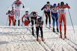 Cross-Country - FIS Nordic World Ski Championchips cross-country, relay men 4x10 km, 02.03.07 - Sapporo (JPN): Vincent Vittoz (FRA), Odd-Bjoern Hjelmeset (NOR), Vassili Rotchev (RUS).