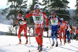 Cross-Country - FIS world cup cross-country final, relay men 4x10 km, 25.03.07 - Falun (SWE): Gunnar Hammarberg (SWE), Curdin Perl (SUI), Vassili Rotchev (RUS).