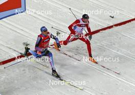 Ski Jumping - FIS Nordic World Ski Championchips - Cross Country Sprint - Sapporo (JPN) - 22.02.07: Photo finish in the B-final, left Vassili Rotchev (RUS), right Odd-Bjoern Hjelmeset (NOR)