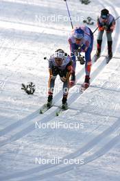 Cross-Country - FIS Nordic World Ski Championchips cross-country, relay women 4x5 km, 01.03.07 - Sapporo (JPN): Stefanie Boehler (GER), Alena Sidko (RUS).