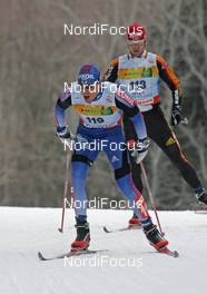 FIS Nordic World Ski Championchips - Cross Country Men 15 km F - Sapporo (JPN) - 28.02.07: Alexander Legkov (RUS), bhind Axel Teichmann (GER)