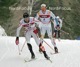 FIS Nordic World Ski Championchips - Cross Country 50 km C Mass start men - Sapporo (JPN) - 04.03.07: Group, in front Dan Roycroft (CAN)