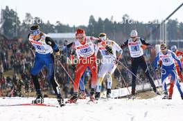 Cross-Country - FIS world cup cross-country final, relay men 4x10 km, 25.03.07 - Falun (SWE): Martti Jylhae (FIN), Toni Livers (SUI), Mathias Fredriksson (SWE), Emmanuel Jonnier (FRA), Christian Zorzi (ITA).